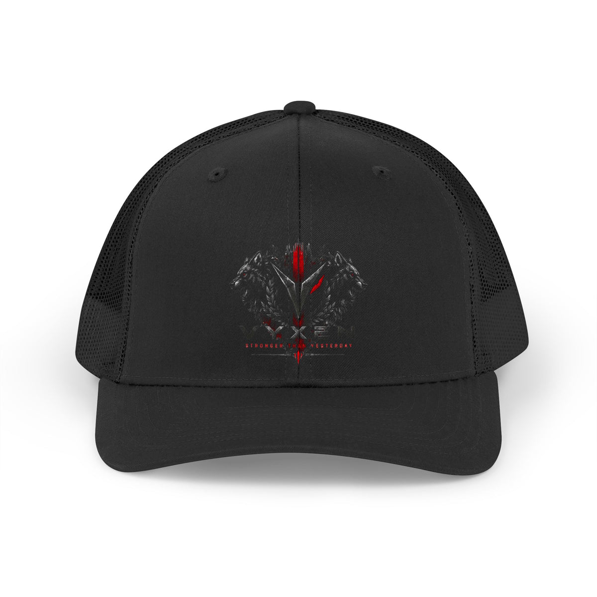 Valken Dark Wolf Trucker Hat — Retro Gaming Logo Mesh Cap