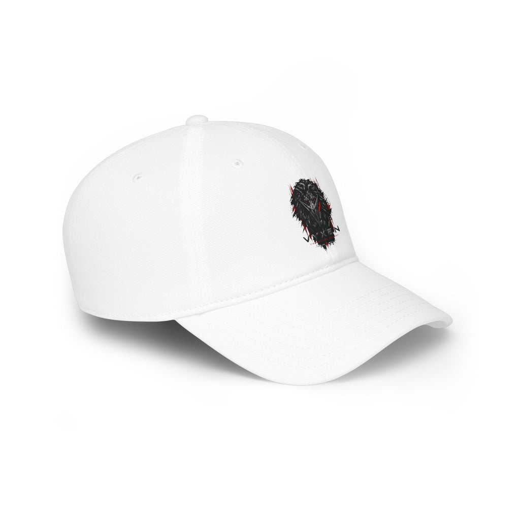 Low Profile Baseball Cap — Dark Gothic Owl Skull Design
