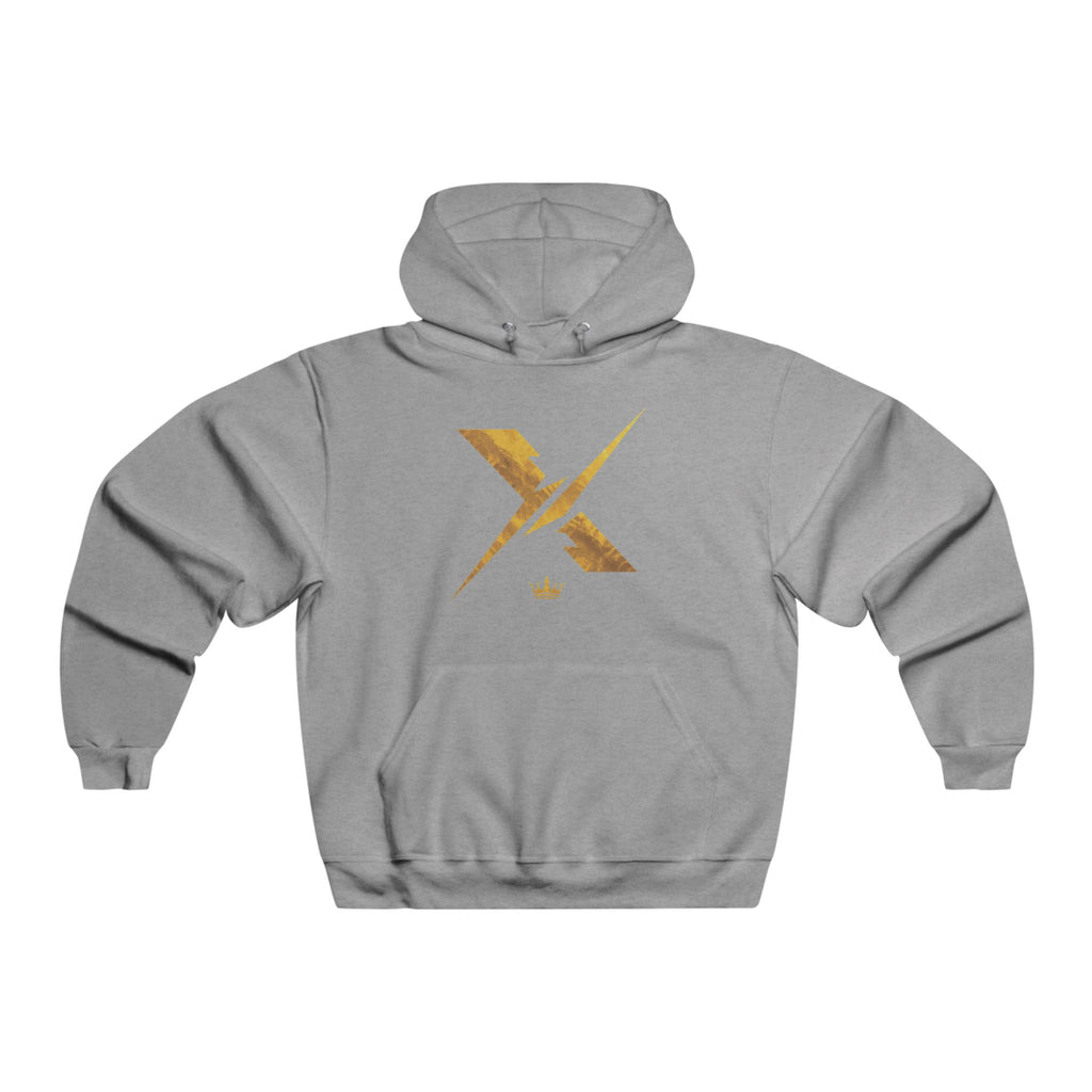 Axiom Gold Logo Hoodie — Minimalist Metallic Graphic Pullover