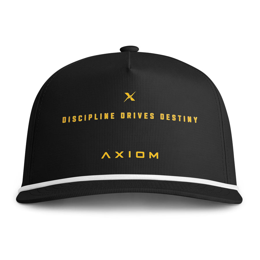 Sunwashed Rope Cap — Embroidered 'Discipline Drives Destiny' Axiom Rope-Trim Hat