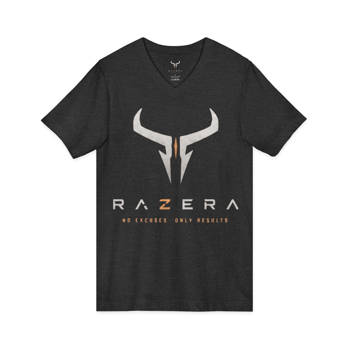 Razera Bull Logo V-Neck Tee — Minimal Gaming Emblem T-Shirt