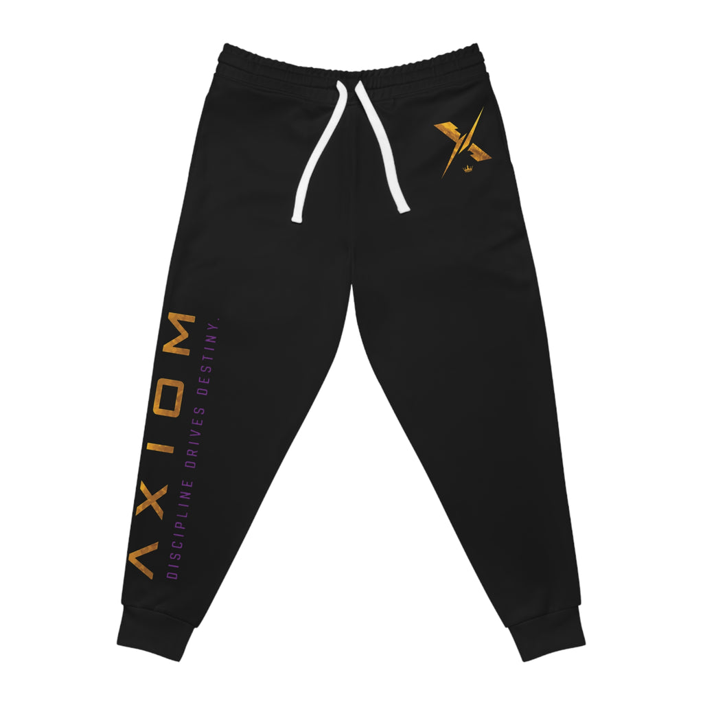 Axiom Athletic Joggers – Black Performance Sweatpants with Gold Logo