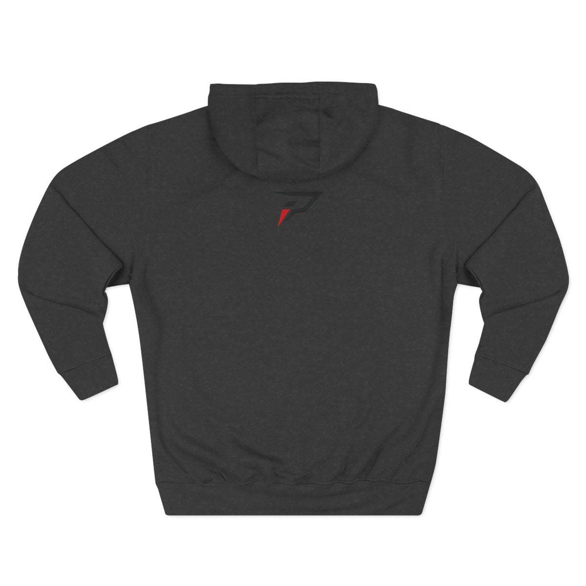 Primalis Minimal Logo Hoodie — White Fleece Pullover with Front Text & Back Emblem