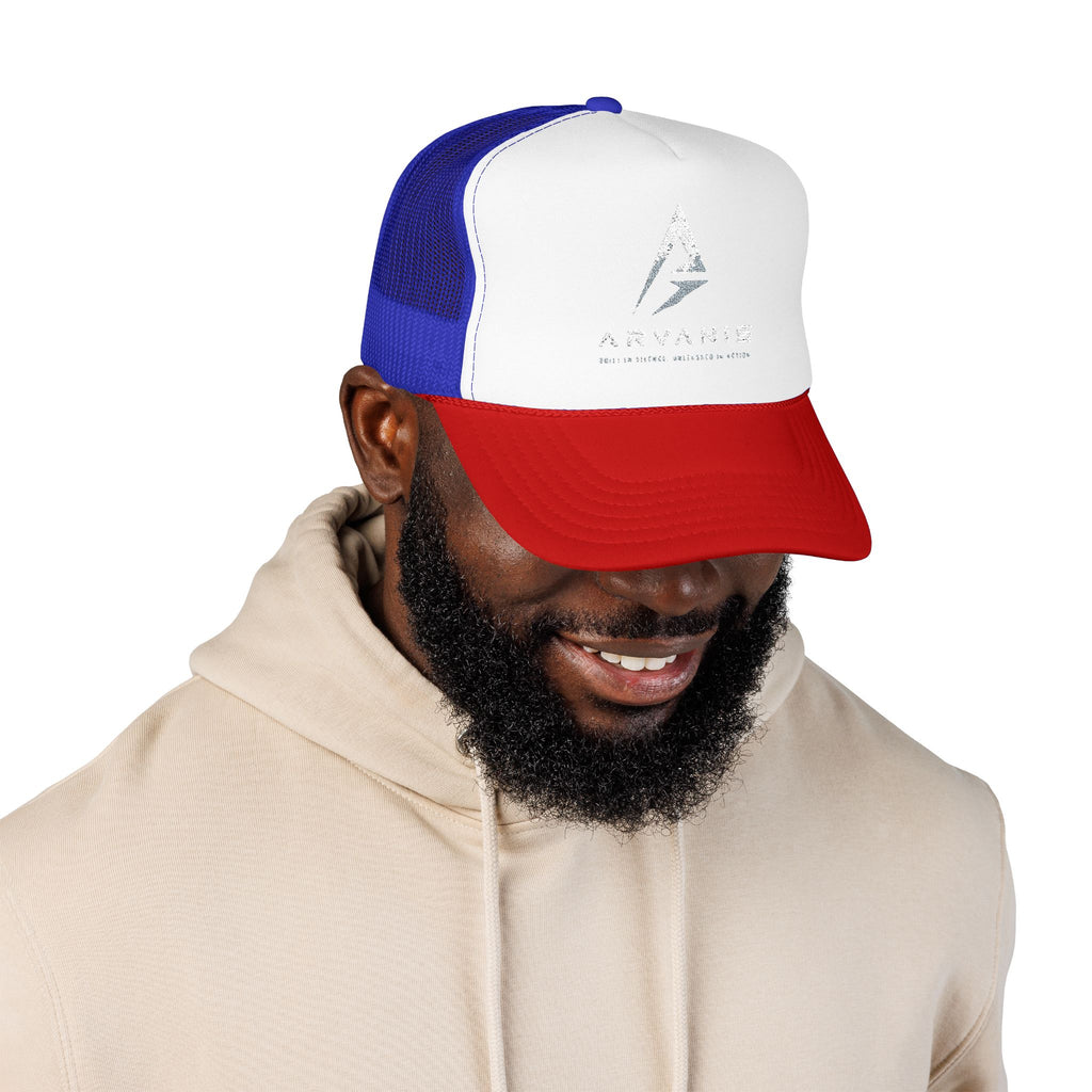 Arvanis Logo Trucker Hat — Vintage Distressed Foam Cap