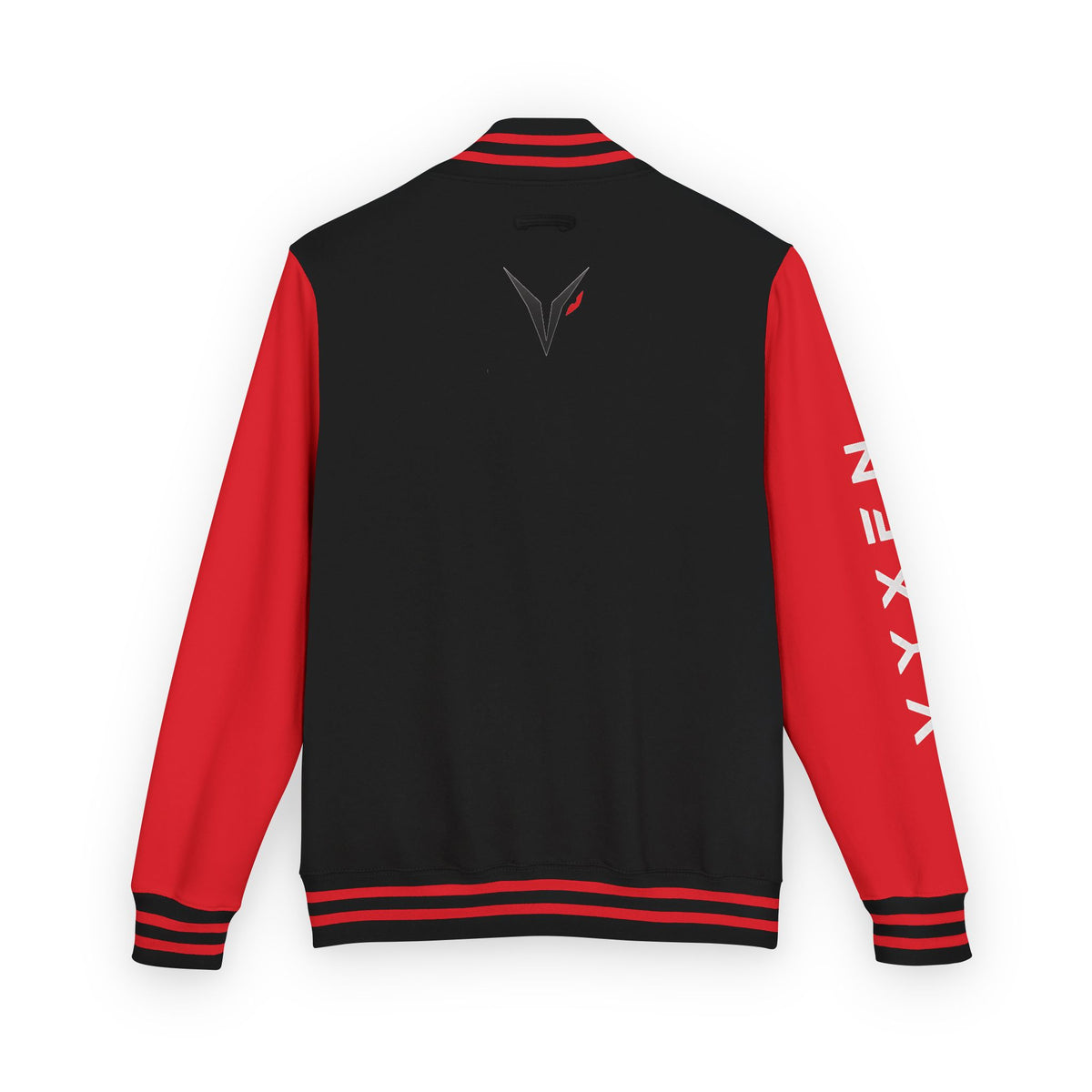 Vyxen Red & White Letterman Jacket — "VYXEN" Sleeve Logo