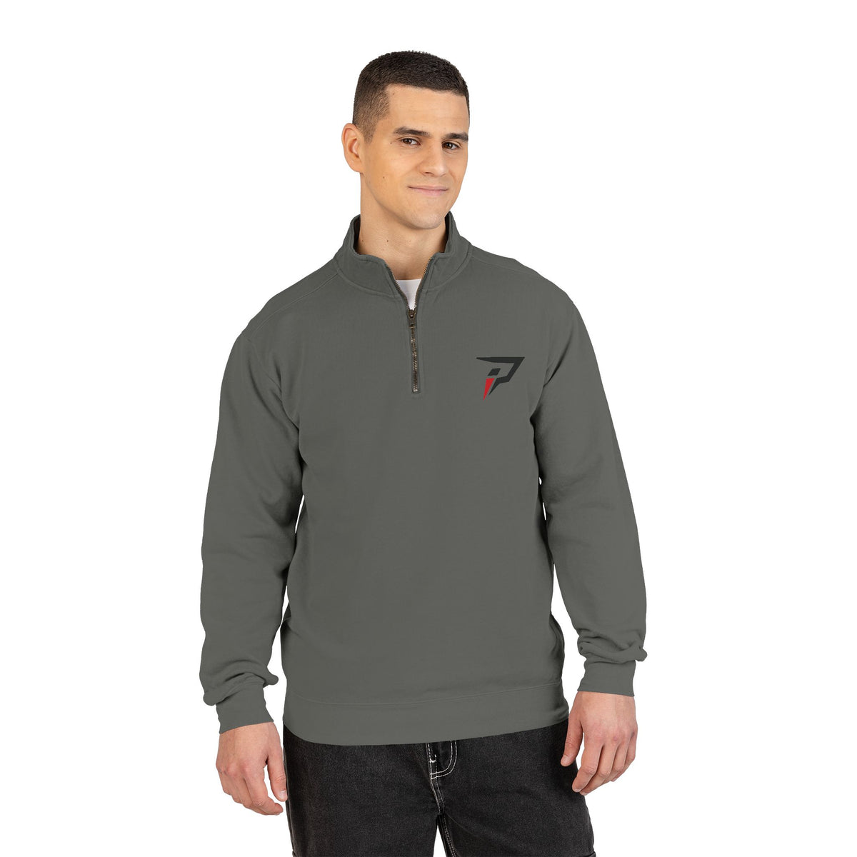Primalis Quarter-Zip Sweatshirt — Minimal Athletic Logo Pullover