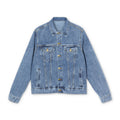 Men's Classic Denim Jacket — Light Wash Jean Jacket with Minimal Back Logo