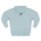 Primalis Minimal Logo Hoodie — White Fleece Pullover with Front Text & Back Emblem