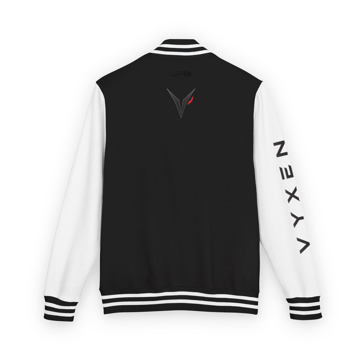Vyxen Red & White Letterman Jacket — "VYXEN" Sleeve Logo