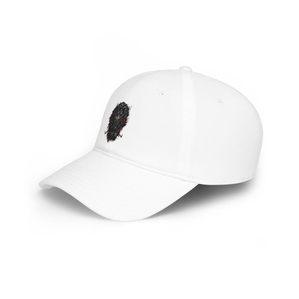 Low Profile Baseball Cap — Dark Gothic Owl Skull Design