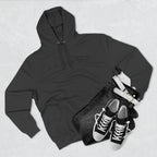 Primalis Minimal Logo Hoodie — White Fleece Pullover with Front Text & Back Emblem