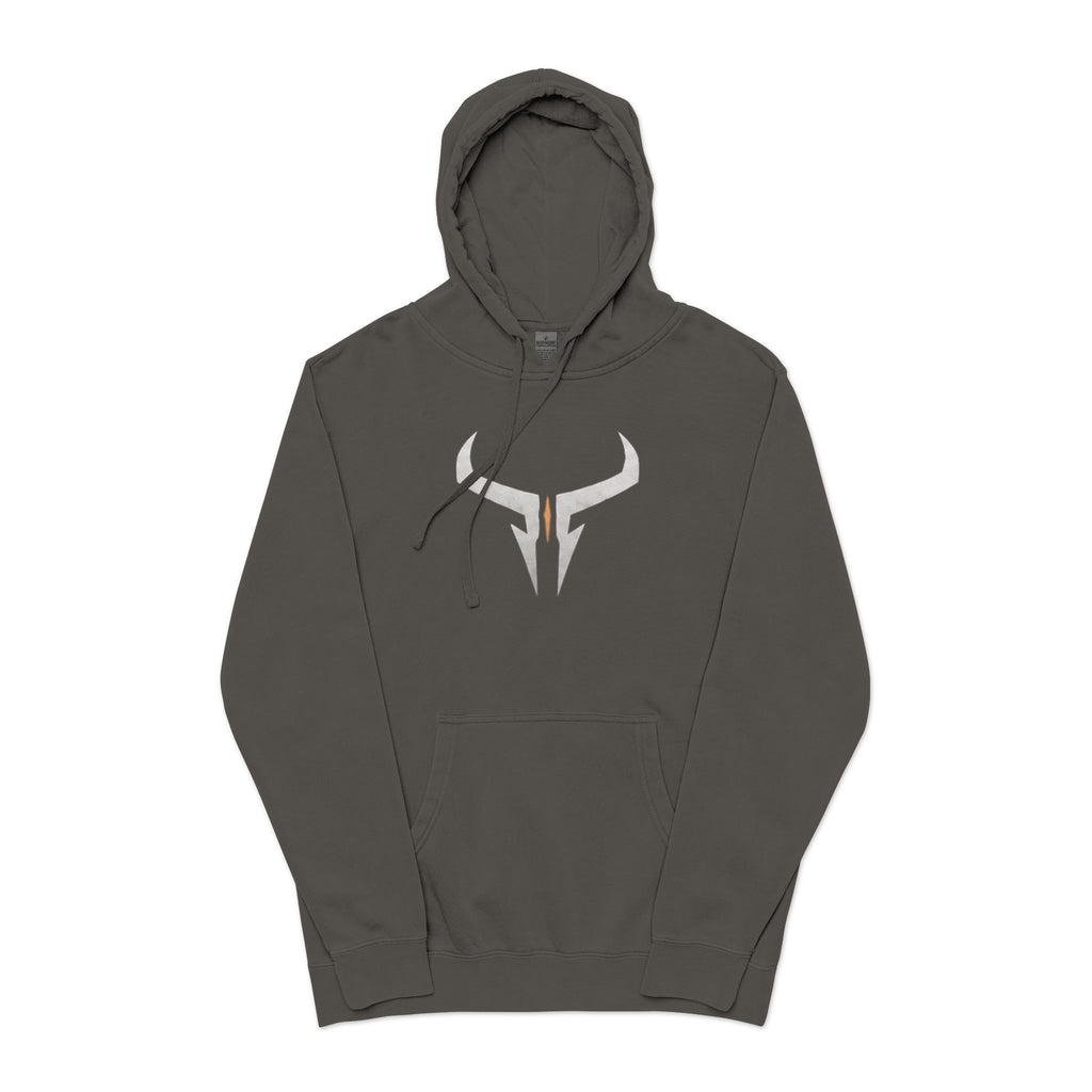 Pigment-Dyed Logo Hoodie — Bull Skull Front & Razera Back