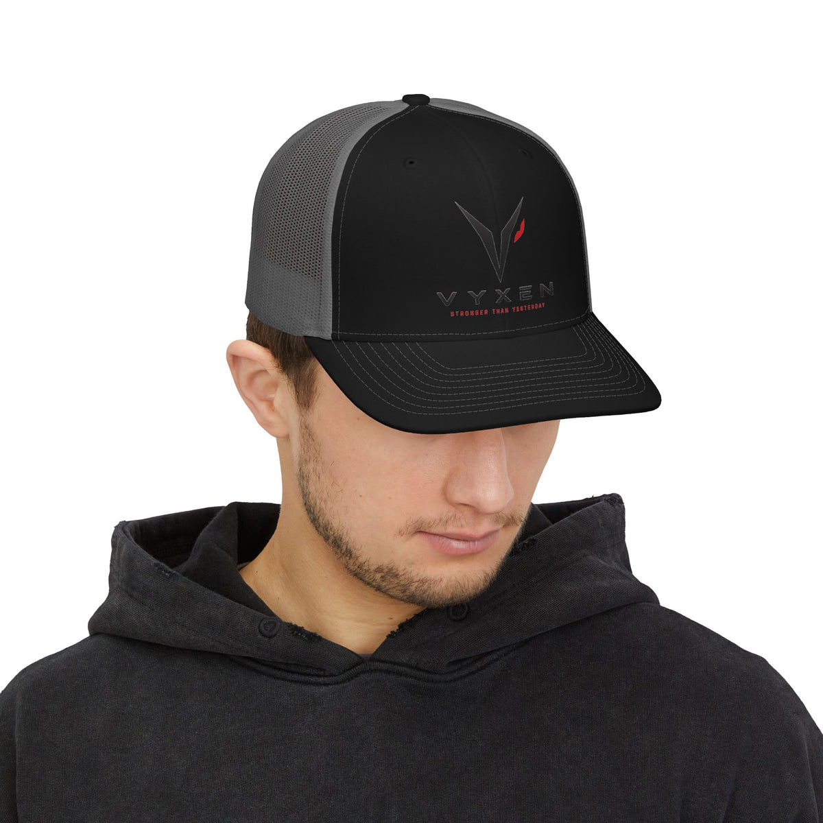 Vyxen Logo Trucker Cap — Minimal Athletic Snapback Hat