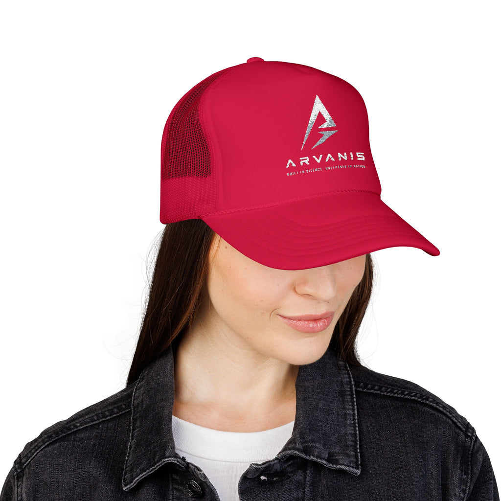 Arvanis Logo Trucker Hat — Vintage Distressed Foam Cap